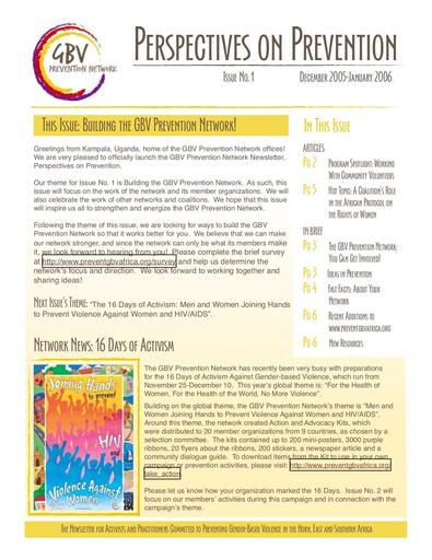 Perspectives on Prevention- Issue 1