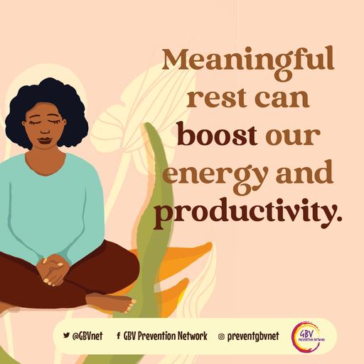 Meaningful rest can boost our energy
