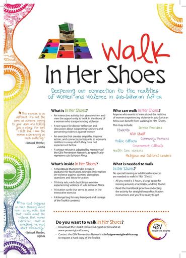 In Her Shoes Flyer English and Swahili