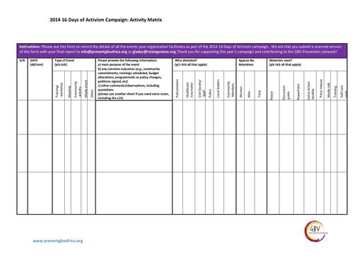 Activity Matrix