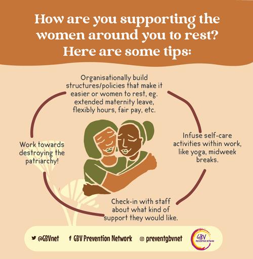 Supporting women around you to rest